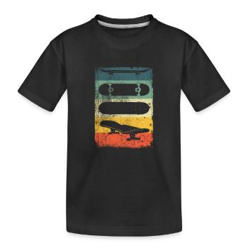 Skateboard Rétro - T-shirt bio Premium Enfant - noir - Devant