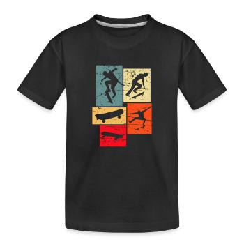 Skateboard Rétro - T-shirt bio Premium Enfant - noir - Devant