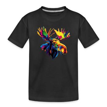 Orignal, Mosses, Bull, Eli, Bois, Cerf, Orignal sauvage - T-shirt bio Premium Enfant - noir - Devant