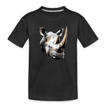 Rhinocéros Rhinocéros Afrique Safari Rhinocéros Rhinocéros - T-shirt bio Premium Enfant - noir - Devant