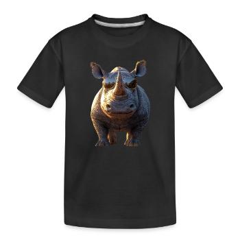 Rhinocéros Rhinocéros Afrique Safari Rhinocéros Rhinocéros - T-shirt bio Premium Enfant - noir - Devant