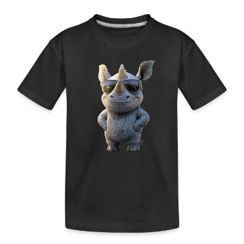 Rhinocéros Rhinocéros Afrique Safari Rhinocéros Rhinocéros - T-shirt bio Premium Enfant - noir - Devant