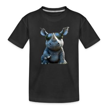 Rhinocéros Rhinocéros Afrique Safari Rhinocéros Rhinocéros - T-shirt bio Premium Enfant - noir - Devant