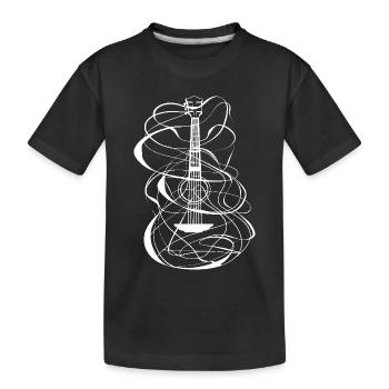 Ukulele Skizze - Kinder Premium Bio T-Shirt - Schwarz - Vorne