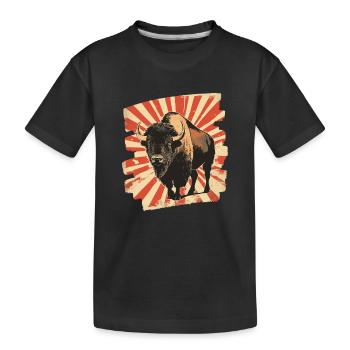 Bison - Kids' Premium Organic T-Shirt - black - Front