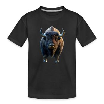 Bison, Bison, Bovins sauvages, Bison, Bison d’Amérique - T-shirt bio Premium Enfant - noir - Devant