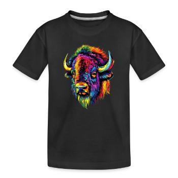 Bison, Bison, Bovins sauvages, Bison, Bison d’Amérique - T-shirt bio Premium Enfant - noir - Devant