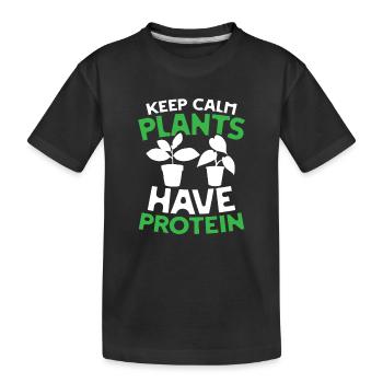 Keep calm plants have protein - Kinder Premium Bio T-Shirt - Schwarz - Vorne