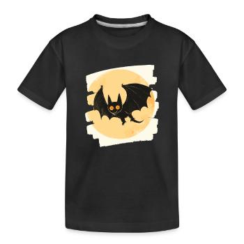 Fledermaus Retro - Kinder Premium Bio T-Shirt - Schwarz - Vorne