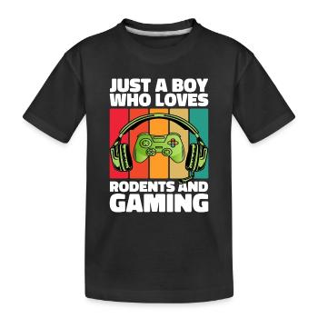Gamer et Rongeurs : Jeux Vidéo et Aventure Agile - T-shirt bio Premium Enfant - noir - Devant