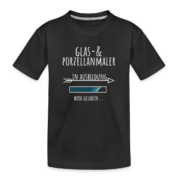 Glas- und Porzellanmaler Ausbildung Beruf Geschenk - Kinder Premium Bio T-Shirt - Schwarz - Vorne