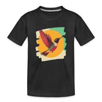 Hummingbird - Kids' Premium Organic T-Shirt - black - Front