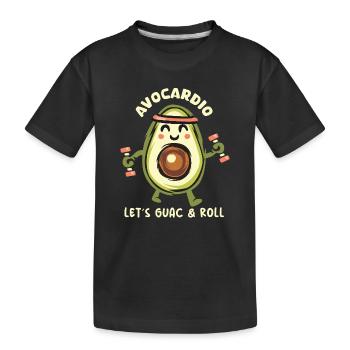 Avocardio – Allons Guac & Roll ! Symbole - T-shirt bio Premium Enfant - noir - Devant