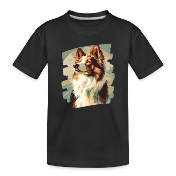 Collie - Kinder Premium Bio T-Shirt - Schwarz - Vorne