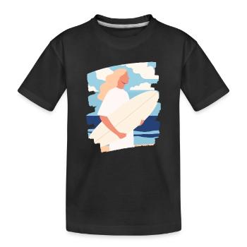 Surfer - Kids' Premium Organic T-Shirt - black - Front