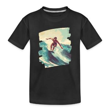 Surfer - Kids' Premium Organic T-Shirt - black - Front