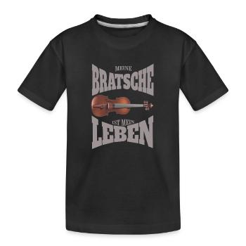 Meine Bratsche ist mein Leben Bratschist - Kinder Premium Bio T-Shirt - Schwarz - Vorne