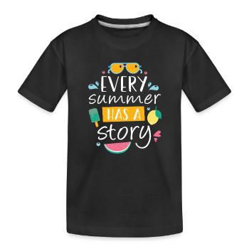 Jeder Sommer hat eine Geschichte - Kinder Premium Bio T-Shirt - Schwarz - Vorne