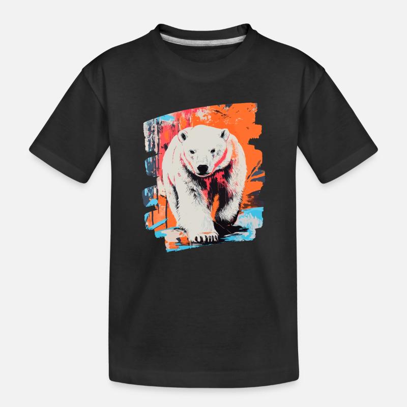 Eisbär Graffiti Sprayer - Kinder Premium Bio T-Shirt - Schwarz