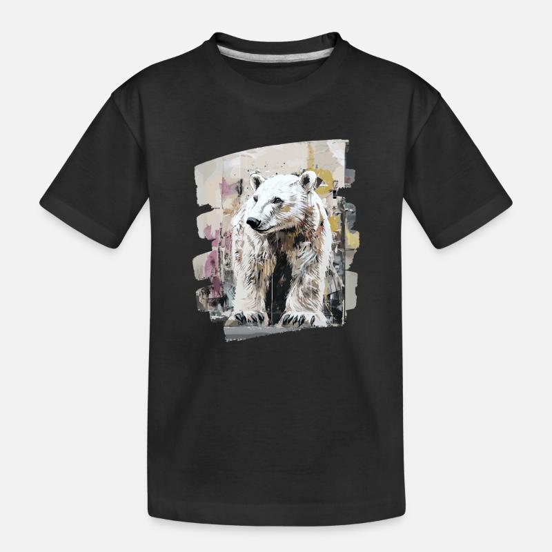 Eisbär Graffiti Sprayer - Kinder Premium Bio T-Shirt - Schwarz