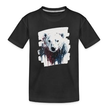 Eisbär Graffiti Sprayer - Kinder Premium Bio T-Shirt - Schwarz - Vorne