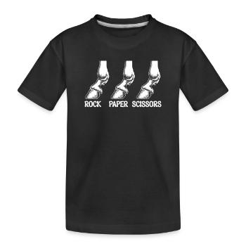 Rock Paper Scissors Funny Horse Hooves - Kids' Premium Organic T-Shirt - black - Front