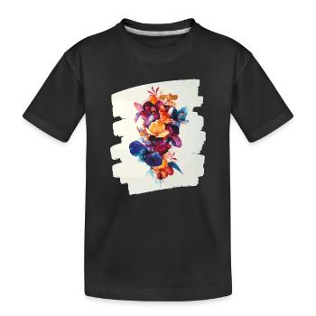 Printemps Printemps Début Fleur Fleurs - T-shirt bio Premium Enfant - noir - Devant