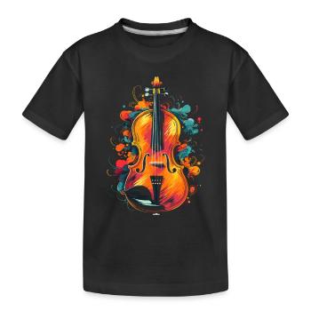 Violine - Kinder Premium Bio T-Shirt - Schwarz - Vorne