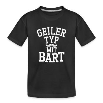 gars avec barbe barbe barbier barbe complète - T-shirt bio Premium Enfant - noir - Devant
