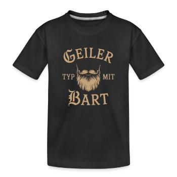 gars avec barbe barbe barbier barbe complète - T-shirt bio Premium Enfant - noir - Devant