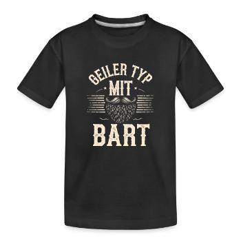 gars avec barbe barbe barbier barbe complète - T-shirt bio Premium Enfant - noir - Devant