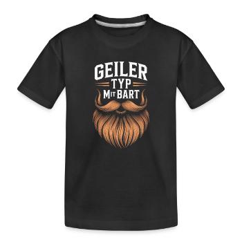 gars avec barbe barbe barbier barbe complète - T-shirt bio Premium Enfant - noir - Devant