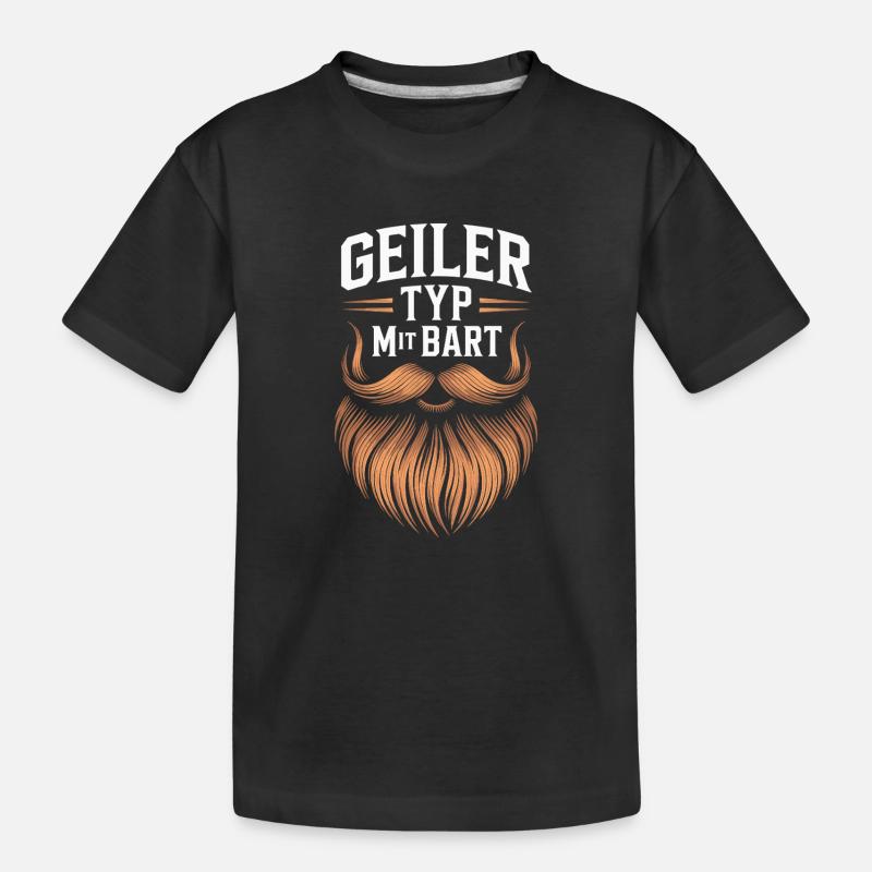 Geiler Typ Mit Bart Bartträger Barbier Vollbart - Kinder Premium Bio T-Shirt - Schwarz