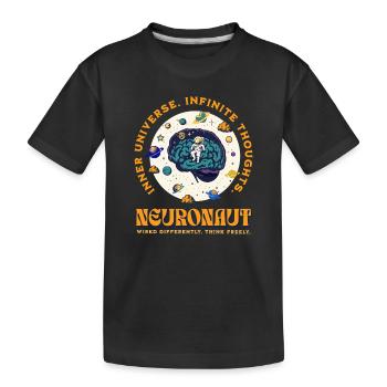 Cerveau neuroépicé d’astronaute neurodivergent - T-shirt bio Premium Enfant - noir - Devant