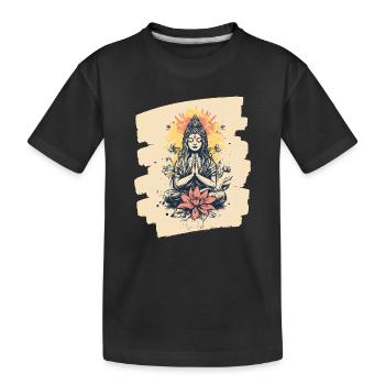 Yoga Namaste Meditation - Kids' Premium Organic T-Shirt - black - Front