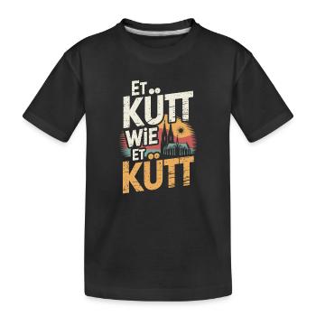 Köln Et Kütt Wie Et Kütt Kölner Grundgesetz Kölsch - Kinder Premium Bio T-Shirt - Schwarz - Vorne