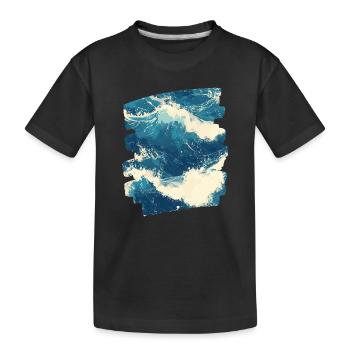 Golven en zee - Kinderen premium biologisch T-shirt - zwart - Voor