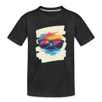 Lunettes de soleil - T-shirt bio Premium Enfant - noir - Devant
