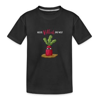 Heute Rettich die Welt - Kinder Premium Bio T-Shirt - Schwarz - Vorne