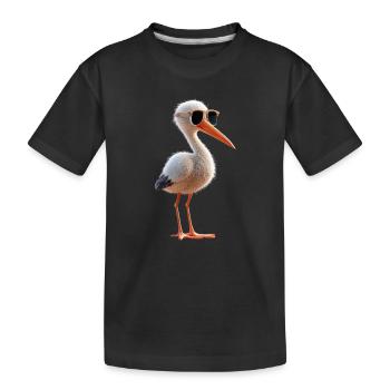 Storch Liebhaber Weißstorch Riesenstorch Störche - Kinder Premium Bio T-Shirt - Schwarz - Vorne