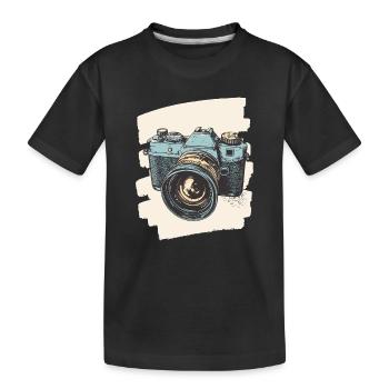 Appareil photo Appareil photo Photographe Femme Photographe - T-shirt bio Premium Enfant - noir - Devant
