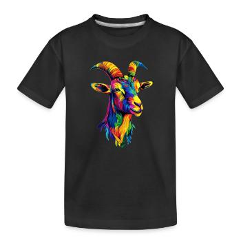 Chèvre Chèvre domestique Capricorne Chèvre Chèvre Chèvre mignonne - T-shirt bio Premium Enfant - noir - Devant