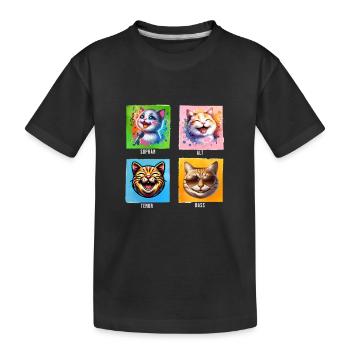Sopran Alt Tenor Bass lustige Chor Katzen - Kinder Premium Bio T-Shirt - Schwarz - Vorne