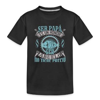 Ehrung des individuellen T-Shirt-Designs für Väter - Kinder Premium Bio T-Shirt - Schwarz - Vorne