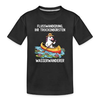 Excursion en canoë Licorne - T-shirt bio Premium Enfant - noir - Devant