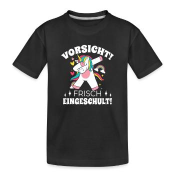 Schulkind 1. Klasse Geschenke Einschulung Kinder - Kinder Premium Bio T-Shirt - Schwarz - Vorne