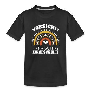 Schulkind 1. Klasse Geschenke Einschulung Kinder - Kinder Premium Bio T-Shirt - Schwarz - Vorne