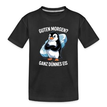 Bonjour? Glace très mince ! Pingouin drôle - T-shirt bio Premium Enfant - noir - Devant