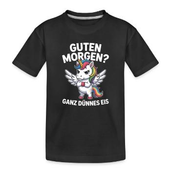 Bonjour? Glace très mince ! Licorne drôle - T-shirt bio Premium Enfant - noir - Devant
