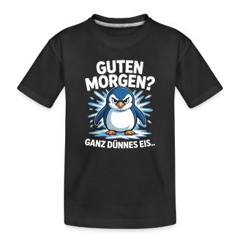 Bonjour? Glace très mince ! Pingouin drôle - T-shirt bio Premium Enfant - noir - Devant